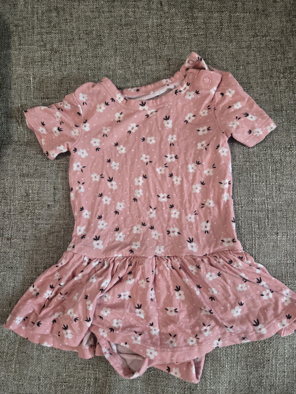 Posh Peanut Floral Daisy Skirted Romper Dress | 3-6M